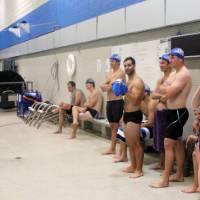 Swimmers prepare for the race